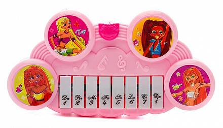 Пианино розовое с декоративными наклейками 